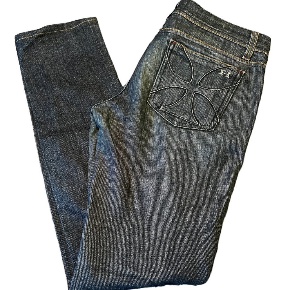 Habitual Made Mid Wash Low Rise Straight Leg Denim Blue Jeans Women's SI…